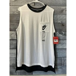 Nike White and Black Tank Top